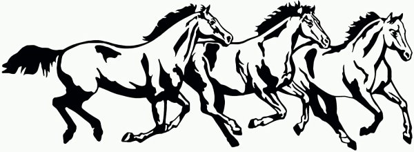 Силуэт бегущей лошади