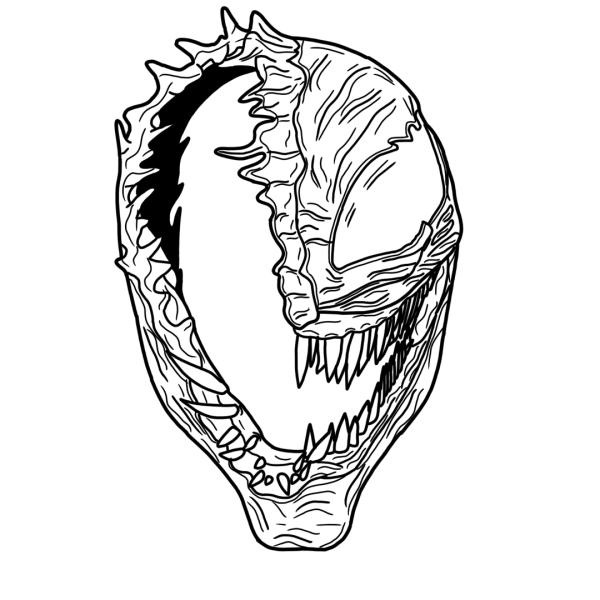 Маска Венома раскраска