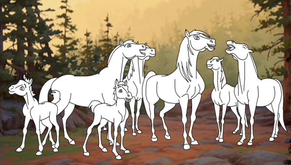 Спирит душа прерий раскраска легкая