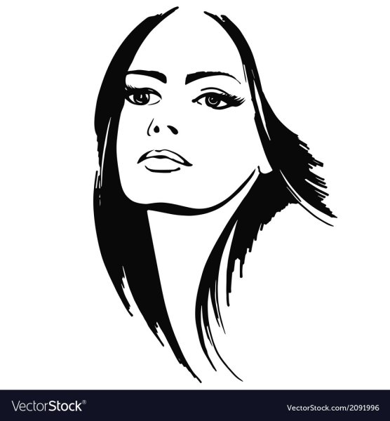 Очертание портрета девушки