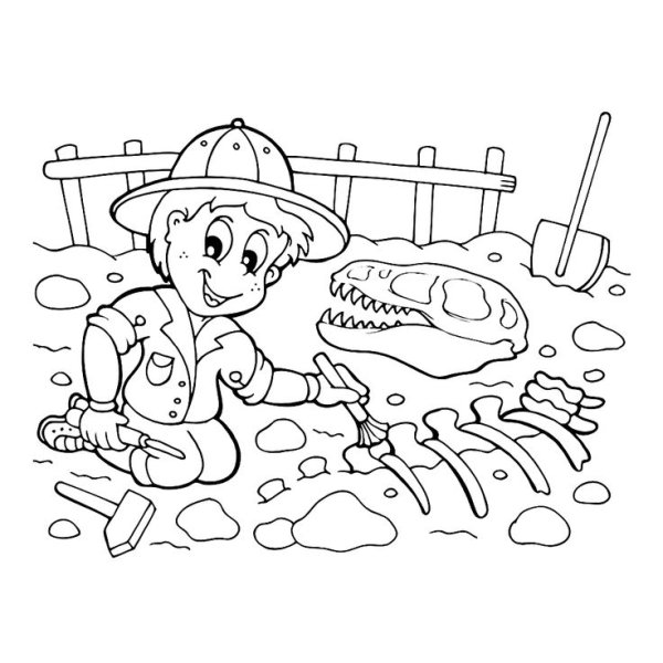 Археолог раскраска