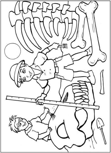 Археолог раскраска для детей