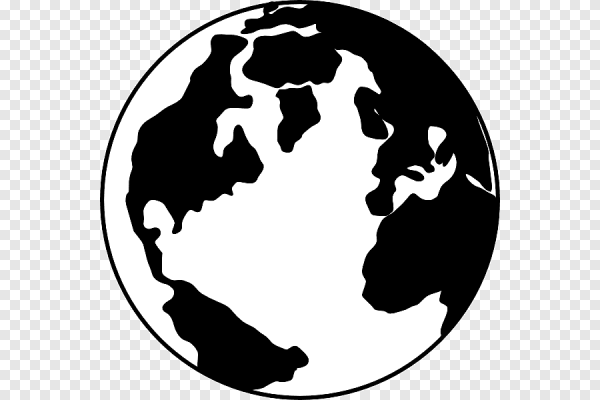 Глобус чёрно белый