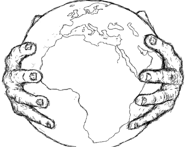 Планета земля карандашом