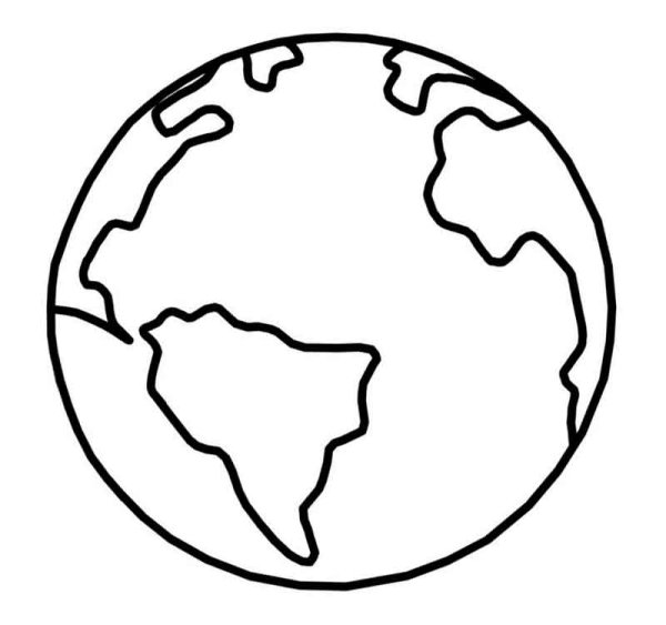 Земной шар чёрно белый