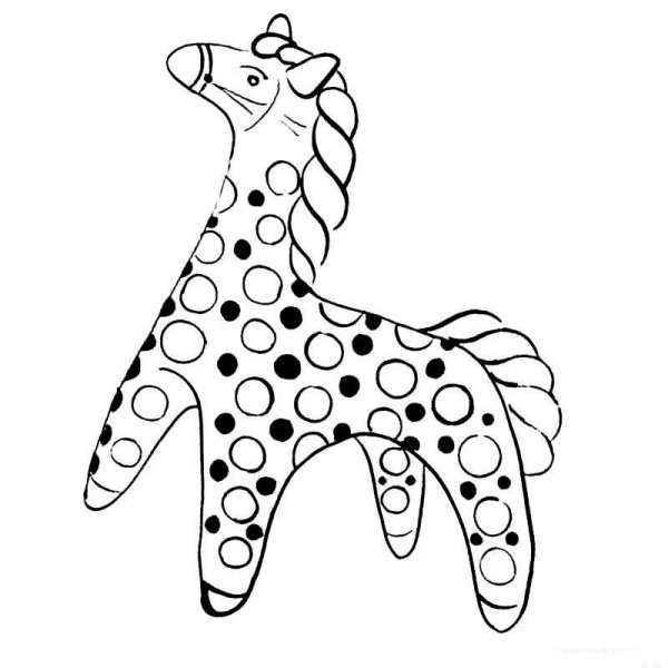 Дымковская роспись Водоноска