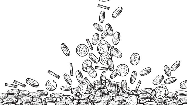 Падающие монеты рисунок