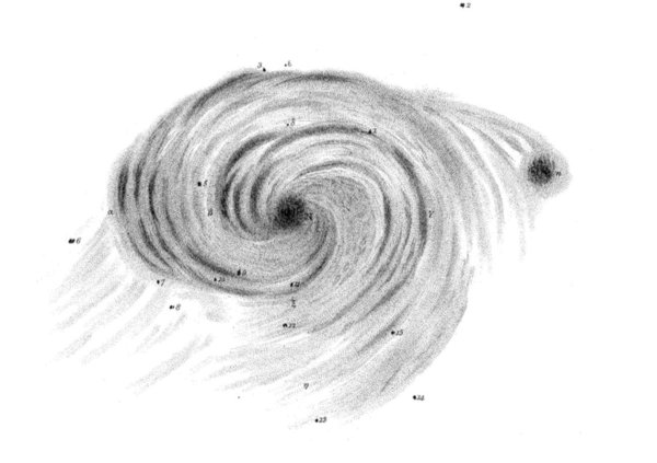 Галактика водоворот. Рисунок Уильяма Парсонса 1845 год.