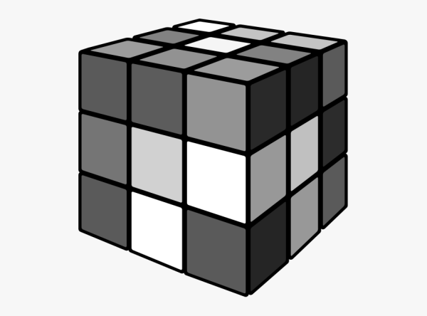 Черно белый кубик Рубика
