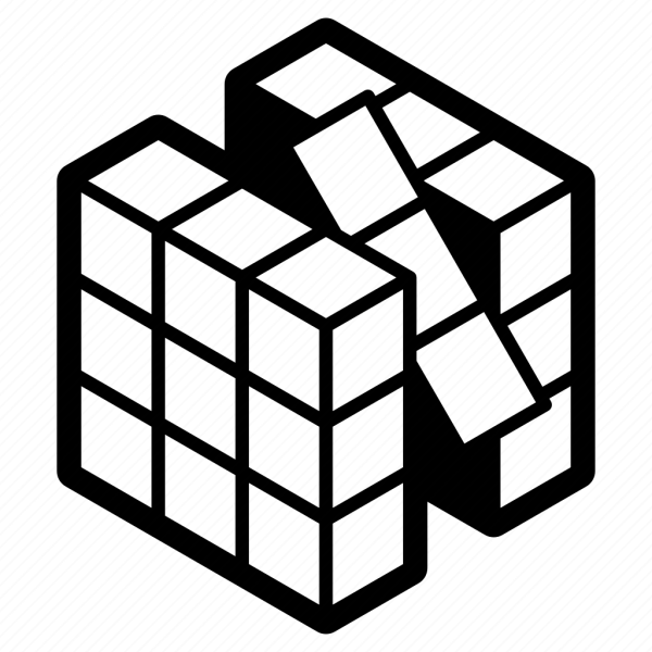 Черно белый кубик Рубика