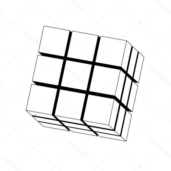 Кубик рубик контур