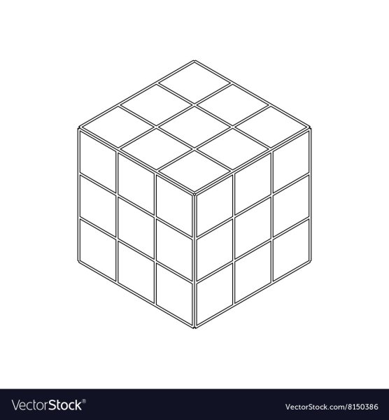 Кубик Рубика модель черно белая