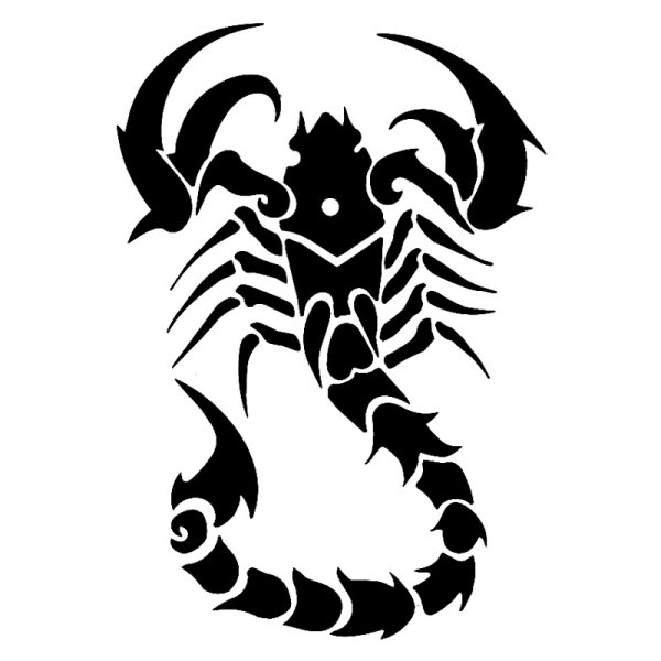 Тату Скорпион черно белый