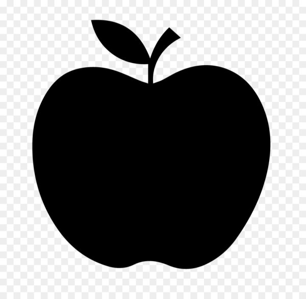Яблоко черно белое
