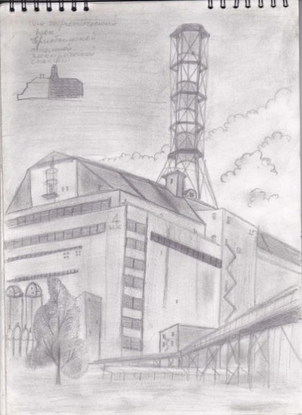 Раскраски Чернобыль зона отчуждения АЭС