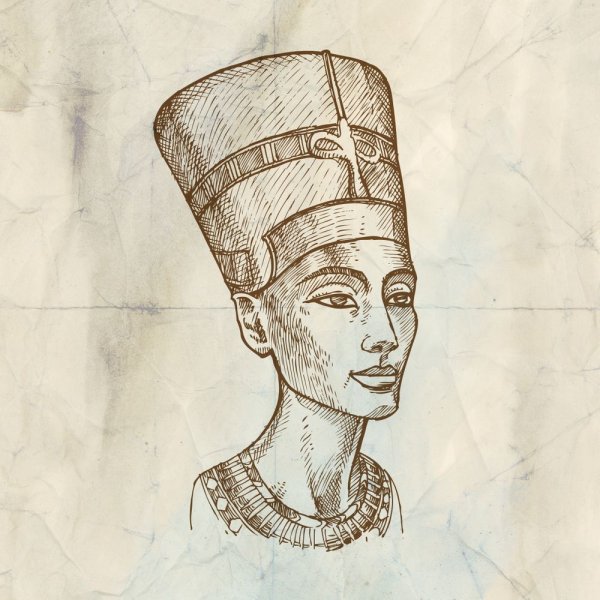 Бюст Нефертити нарисовать