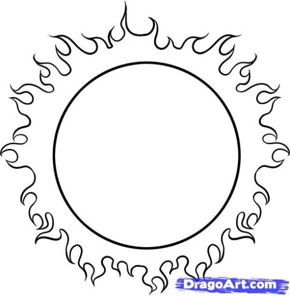 Раскраска солнце с лучами