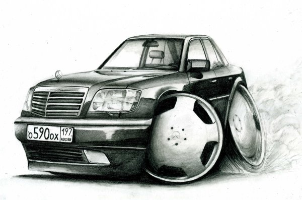 Mercedes w124 волчок drawing