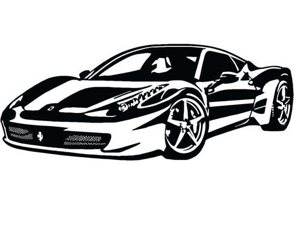 Машина черно белая