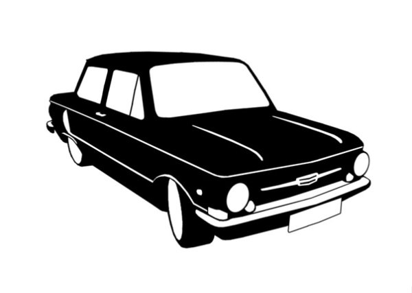 Машинка черно белая