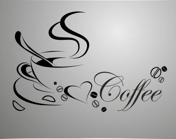 Трафарет чашка кофе на стену