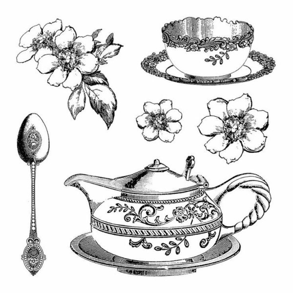 Посуда Винтажная иллюстрация