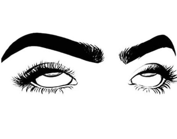 Брови черно белые
