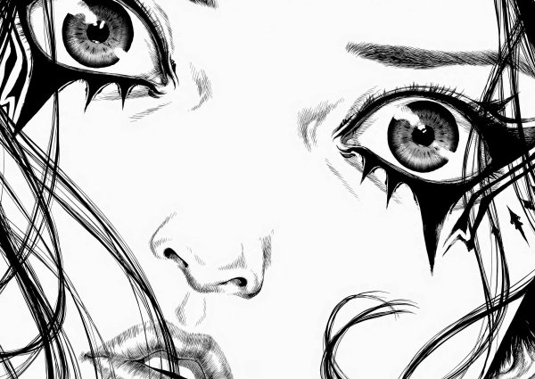 Аниме взгляд чб