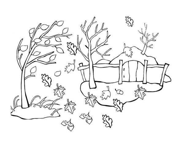 Осень раскраска для детей