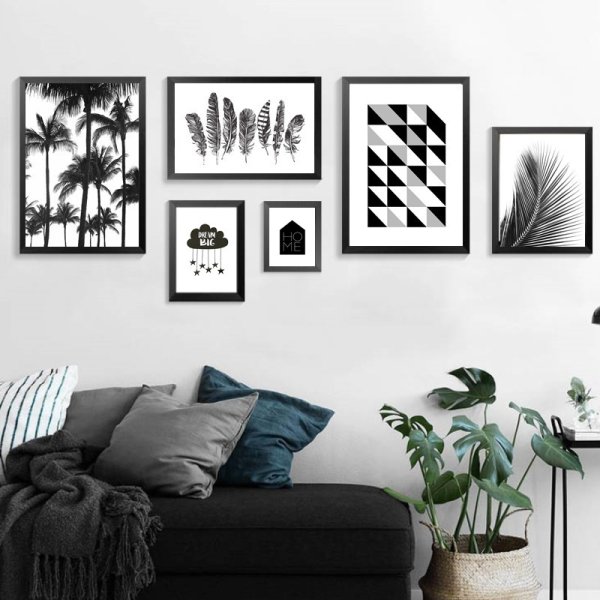 Черно-белые постеры для интерьера