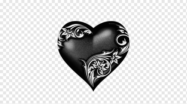Красивое черное сердечко