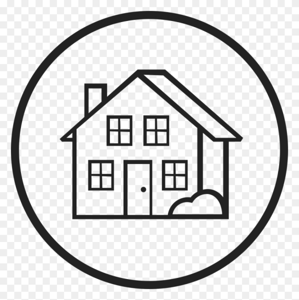 Домик черно белый