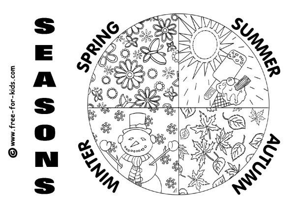 Времена года раскрасить
