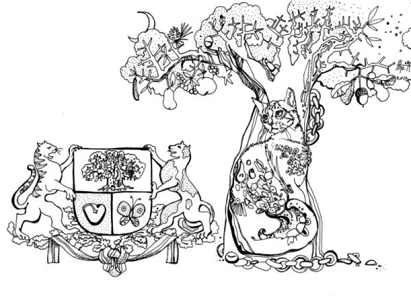 У Лукоморья дуб раскраска