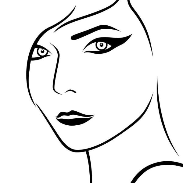 Очертания лица женщины