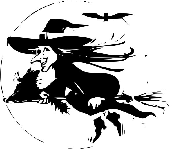 Баба Яга идёт раскраска