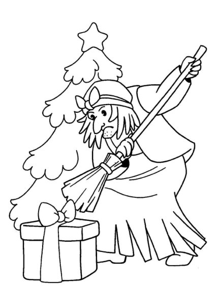 Баба Яга шаблон