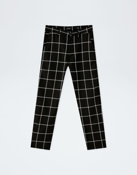 Штаны в клетку мужские черно белые