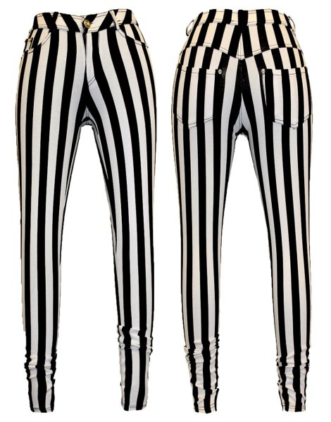 Брюки в полоску чёрно белые
