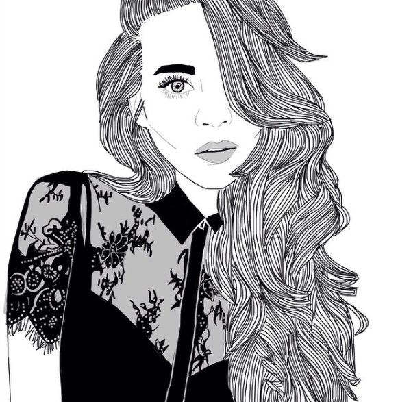 Девочка черно белая