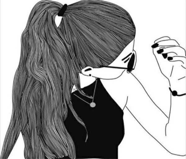 Девочка нарисованная черно белая