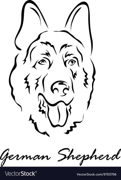 Немецкая овчарка контур