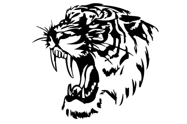 Тату тигр трафарет