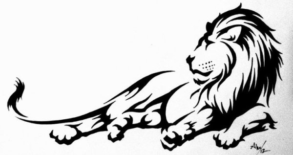Трафарет Льва для тату
