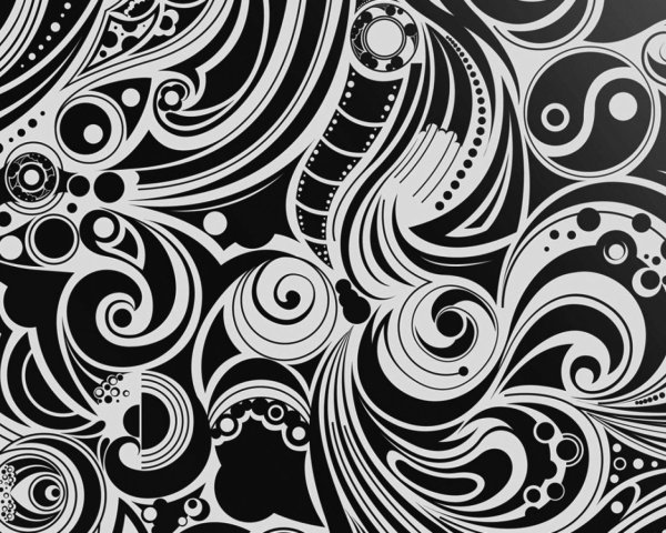 Абстракция в черно-белом цвете