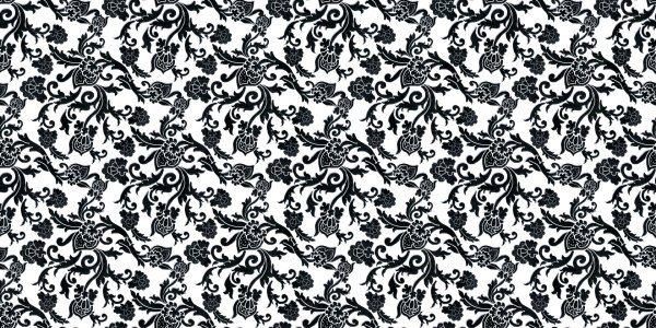 Белая ткань с черным орнаментом