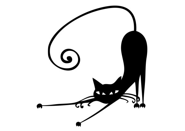 Черная кошка рисунок