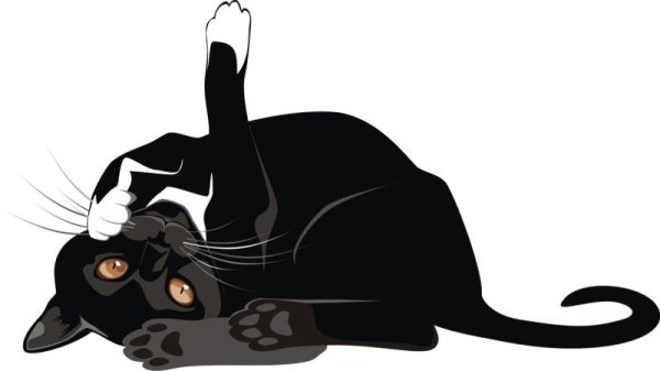 Черные мультяшные кошки