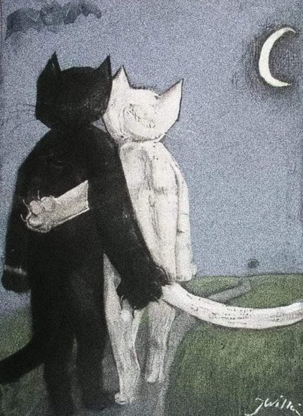 Картина влюбленные коты