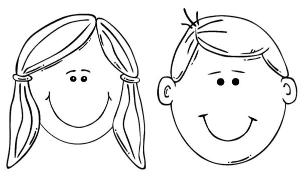 Лицо раскраска для детей